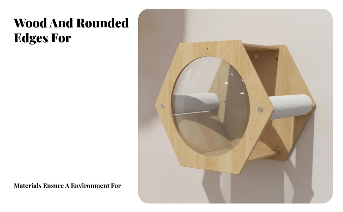 DrillDrillless Installation surfaceMounted Cat Dome Space-Saving Design Cat Climbing Shelf Set Transparent Viewing Dome Pet Furniture customizable System for Apartment Dwellers, Living Room, Bedroom, Indoors