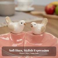 Ceramic Bird Dish Intricate Craftsmanship Lovebird Candy Dish Easy to Clean