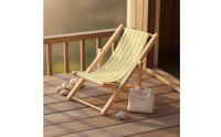 Dollhouse Beach Chair Striped Miniature Lounge Chair Reclined for Scene Setups