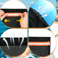 Reflective Strip Boat Storage Organizer Hook-and-Loop Boat Mesh Organizer Rectangular