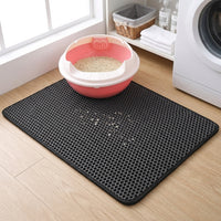 Honeycomb Cat Litter Mat, Double Layer EVA Material Pet Litter Mat for Scatter Control and Trapping, Indoor Design for Effective Waste Management