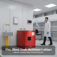Fire-Resistant Resistant Cabinet 3-Point Locking System Fire Resistant Cabinet Double Walled Steel for Lab Technicians, Lab Facility, Workshop, Garage