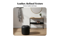Light Luxury Design Round Upholstered Pouf Multifunctional Low Stool multipurpose Use Vanity Seat Modern Aesthetic for Children, Homeowners, Living Room, Entryway, Bedroom, Small Spaces