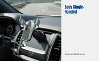 Universal Car Air Vent Phone Holder, Triangle Weighted, Mirror Finish, Hook Attachment, Stable Mount