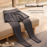 Leggings for Women UK High Waist Gym with Control, Two Piece Appearance Design for Running and Fitness, Pants with Elastic Waistband