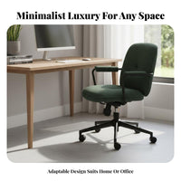 Height Adjustable Upholstered Swivel Armchair Modern Aesthetic Upholstered Computer Seat Soft Padding Desk Chair Ergonomic Design for Gamers, Students, Adults, Study Room, Bedroom, Dressing Table