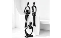 3 Pieces Abstract Human Figures Tabletop Abstract Sculpture Contemporary Thinker Statues for Art Lovers, Study