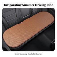 Ventilated Seat Mat Sweat-Absorbent Woven Cooling Mat Breathable Automotive Interior Accessory for vehicle Owners, Commuters, Summer Driving, Office