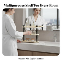 2-Tier Organizer Shelf Multi-Purpose 2-Tier Cosmetic Organizer for Women, Adults