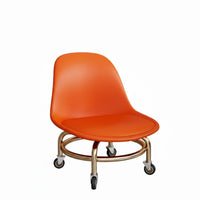 360-Degree Swivel Low-Profile Roller Seat Quiet Wheels Cushioned Roller Stool Effortless Rolling Mobile Seating Ergonomic Backrest for Homeowners, Beauticians, Living Room, Salon, Bathroom, Office