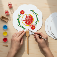 Cloisonne Enamel DIY Kit for Chinese Traditional Fan - Wedding Gift Double Happiness Mandarin Duck Design