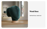 Velvet Hat Display Stand Versatile Velvet Display Head Elegant Design Wooden Base Hat Mannequin for Shop Owners, Retail Store, Closet Organization