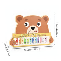 Numbered Animal Keyboard Wooden Piano Toy  -Shaped Music Plaything Shade-Coded Keys Colorful for Tabletop