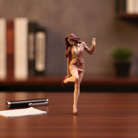 Standing Female Figurine Detailed Miniature Figurine Realistic Woman Statue for Hobbyists, Dioramas
