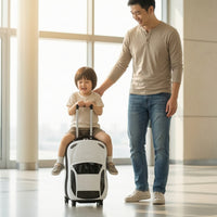 Telescopic Car Suitcase Glossy Hard-Shell Suitcase Long-Lasting Hardside Luggage Organized for Children, Airport, Travel