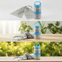 Cooling Towel with Portable Bucket for Sports & Outdoor Activities