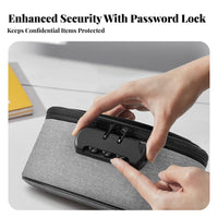 Stamp Storage Case with Lock Water Portable Company Seal Organizer Shockproof Document Lock Pouch for Business Owners, Professionals, Bank