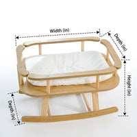 Wooden Cat Bed and Hammock with Rectangular Frame, Bolt-Together Wood Swing, Customizable Resting Place for Large Indoor Cats, Autumn Style