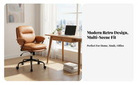 scuffResistant Upholstered rotating Chair Ergonomic Comfort Upholstered Shellspine Task Chair Plush paddinging Office Furniture Rolling Casters for Pet Owners, Home Workers, Teenagers, Study Room, Bedroom, Workspace