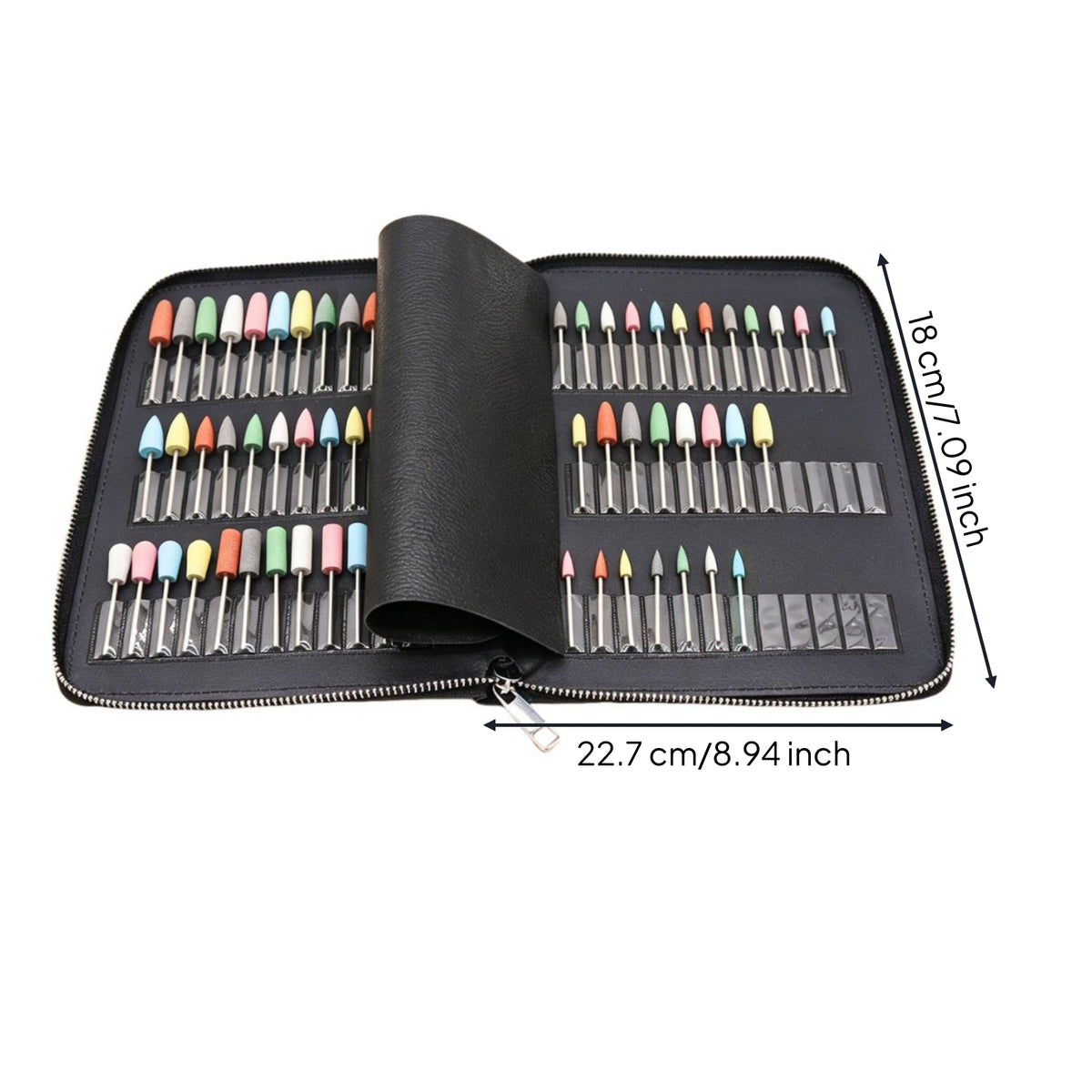 63 Pieces Zippered Silicone Rubber Polishing Burs Organized Polishing Burs with Case Precision Tool Scratchunrestricted for Dentists