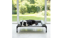 Breathable Raised Pet Bed with Raised Border Cooling Elevated Dog Bed Portable Elevated Pet Cot with Cushion Stable for Indoor