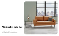 Modern Design Straight-Line 3-Seater Sofa Soft Upholstery Living Room Furniture Easy to Clean Couch High-Resilience Filling for Apartment Dwellers, Young Adults, Homeowners, Small Areas, Reception Area, Office