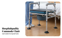 Bedside Commode Chair Foldable Design Portable Toilet Easy to Clean for Seniors