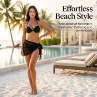 Swimsuit for Girls and Women with Padded Bra Support, Three-Piece Bikini Set with Underwire and Milk Silk Material