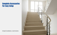 Brushed Stair Handrail Set, Metal Guardrail, Indoor Home, Minimalist Design, DIY Installation, Luxury Finish