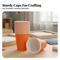 10 Pieces Thickened Kindergarten Art Cups Creative Educational Colored Paper Cups Sturdy for Children, Parents, Arts and Crafts, Classroom