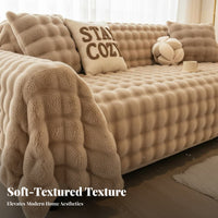 Scratch Resistant Wavy Velvety Fabric Sofa Cover Thickened Pet-Friendly Couch Blanket Winter Warm Home Nishing Soft and Comfortable for Dog Owners, Families, Homeowners, Living Room, Bedroom, on the Floor