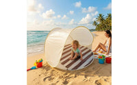 Kids Dome Play Tent Striped Floor Instant-Setup Play Tent Foldable Playhouse for Beach, Camping