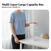 Surprise Box Organizer Rack Transparent Design Multi-Tier Clear Storage Box 3 Tier Figure Showcase High Clarity for Collectors