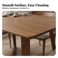 Multi-Purpose Solid Wood Dining Table Versatile Rectangular Dining Table Sturdy Wooden Writing Desk High Load Capacity for Design Enthusiasts, Office Workers, Students