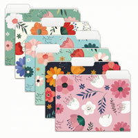 6 Pieces Folders with 1/3 Cut Tab Sturdy File Folder with Tabs Bulk for School