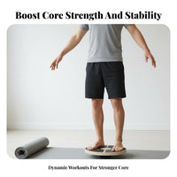 Sturdy Wood Construction Wooden Balance Board Non-Slip Surface Wooden Wobble Board 360-Degree Rotation Core Training Disc Floor Friendly for Athletes, Seniors, Kids, Physical Rehabilitation, Home Gym, Office