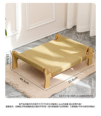 Cat Bed Summer Rattan Hammock Removable Washable Lounge Chair Elevated Camp Bed for Cats