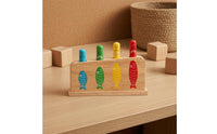 Wooden Jumping Game Toy Grasping Wooden Peg Game Colorful Graphics