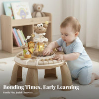 Multi-Functional Toddler Music Desk Parent-Child Interaction 2-in-1 Musical Learning Station With Lights Infant Toy Adjustable Volume for Babies 6-18 Months, Infants, Toddlers, Playroom, Nursery, Living Room, Home