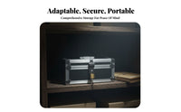 Combination Lock Lockable File Box Portable with Handle Aluminum Frame Security Case Sturdy Construction Household Storage Hard-Shell for Homeowners, Business Owners, Collectors, Home, Travel, Car Trunk