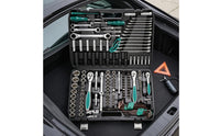 175 Pieces Organized Storage Auto Repair Tool Set Metal Latch Clasps Mechanic Hand Tool Kit Built-in Handle Socket Wrench Set Chrome Finish for Car Owners, Mechanics, Garage, Workshop