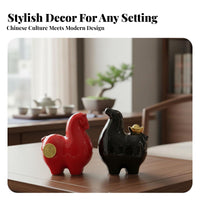 Handmade Craft Chinese Tang Horse Statue Polished Glaze Finish Ceramic Horse Figurine Exquisite Workmanship for Living Room, Tea Table