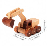 Wooden Construction Vehicle Toy Moving Wheels Wooden Vehicle Toy for Playroom, Classroom