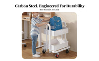 Mobile with Wheels Foldable Rolling Bookshelf Space-Saving 3-Tier Collapsible Trolley Large Storage Capacity Utility Trolley Multi-Functional for Office Workers, Homeowners, Study Room, Classroom, Bedroom, Kitchen