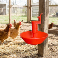 Automatic Cup Chicken Water Dispenser Polymer Chick Drinker, Cage-Mounted Poultry Water Feeder, Easy Clean Red/White/Blue