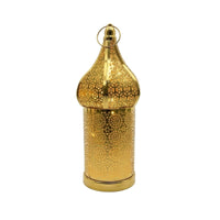 Perforated Metal Lantern LED Hollow-out Lantern Long-Lasting Safe for Tabletop, Patio