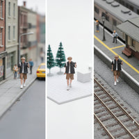 1/64 Miniature Standing Figure with Backpack Painted Scale Model Person for Hobbyists