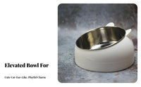 Anti-Tip Design Stainless Steel Pet Bowl Spill-Proof Elevated Pet Bowl Easy to Clean for Small Dogs, Kittens