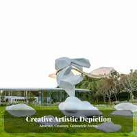 Large Stainless Steel Sculpture Weather Resistant Mirror Reflective Metal Art Weatherproof Hollow Steel Statue for City Planners, Public Parks, Yard
