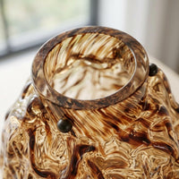Decorative Glass Vase Sturdy Honey Toned Glass Vase Easy to Clean Home Decor